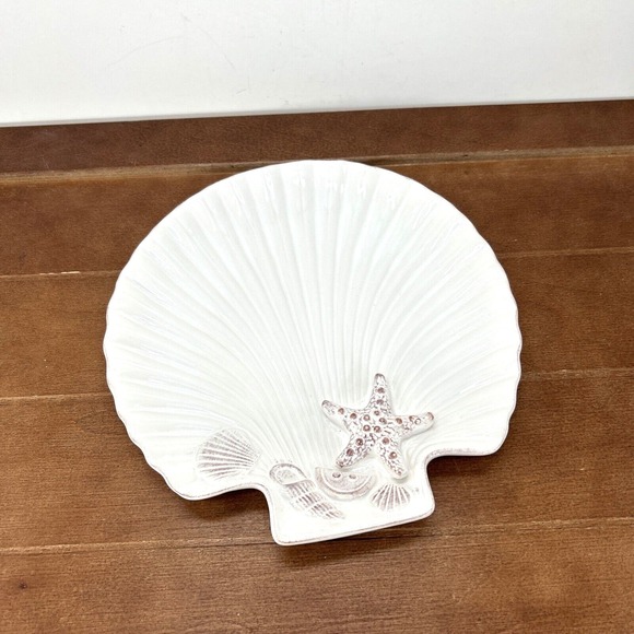 Other - Coastal Home‎ Cape Coral Sea Shell Shape Nautical 7.5" Trinket Dish Plate